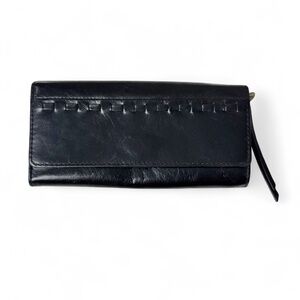 Hobo International Genuine Leather Black Clutch Large Wallet